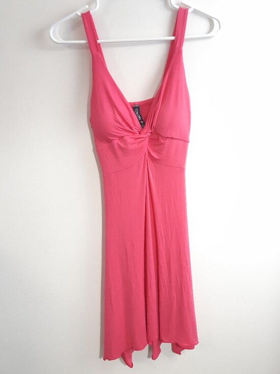 Colori Dresses & Skirts - Colori Hot Pink Twist Front V-Neck Dress Size Small